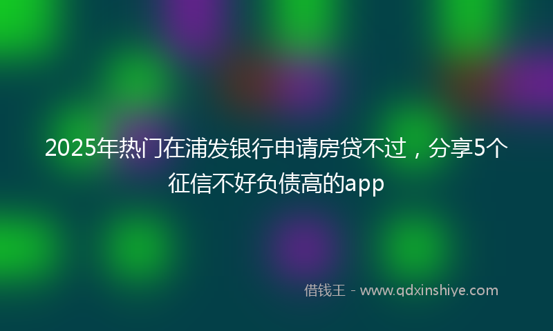 2025年热门在浦发银行申请房贷不过，分享5个征信不好负债高的app