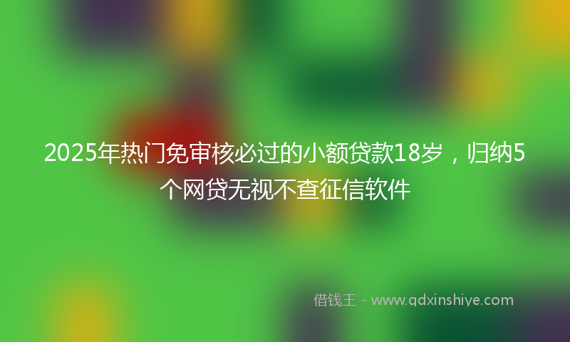 2025年热门免审核必过的小额贷款18岁，归纳5个网贷无视不查征信软件