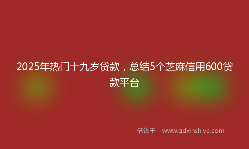2025年热门十九岁贷款，总结5个芝麻信用600贷款平台