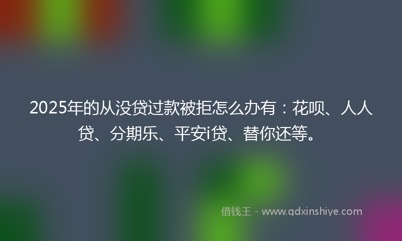 2025年的从没贷过款被拒怎么办有：花呗、人人贷、分期乐、平安i贷、替你还等。