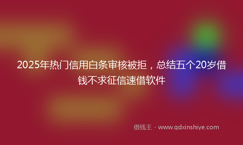 2025年热门信用白条审核被拒，总结五个20岁借钱不求征信速借软件