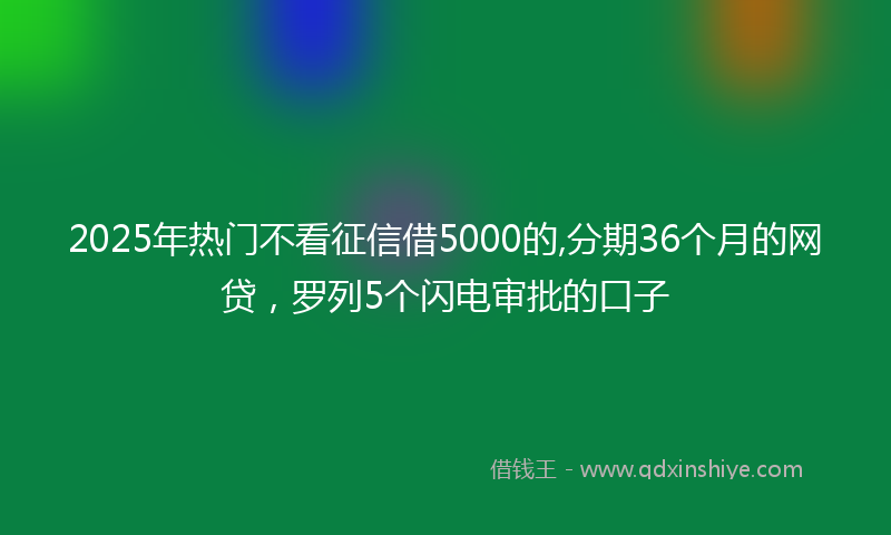 2025年热门不看征信借5000的,分期36个月的网贷，罗列5个闪电审批的口子