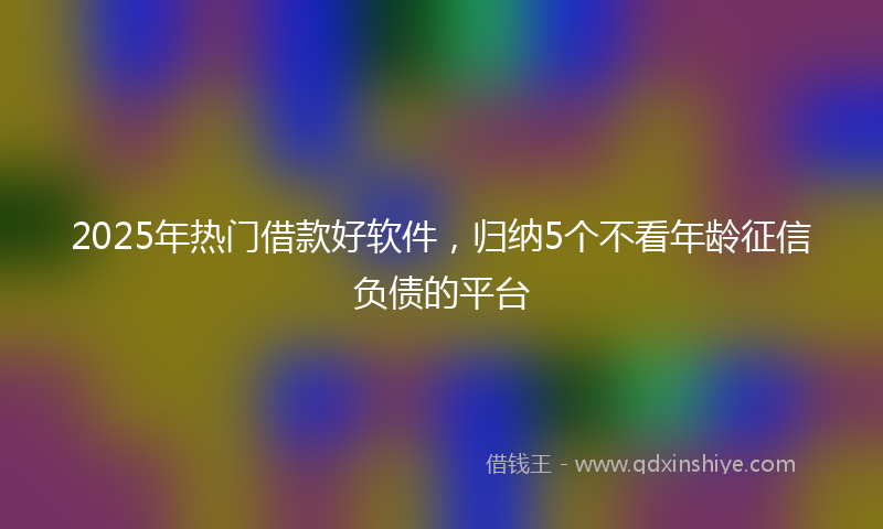 2025年热门借款好软件，归纳5个不看年龄征信负债的平台