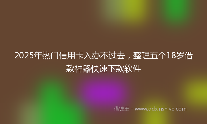 2025年热门信用卡入办不过去，整理五个18岁借款神器快速下款软件