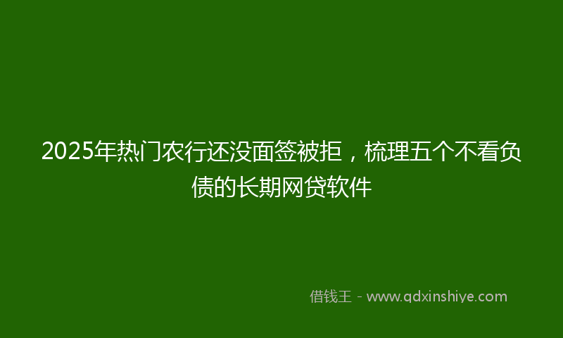 2025年热门农行还没面签被拒，梳理五个不看负债的长期网贷软件