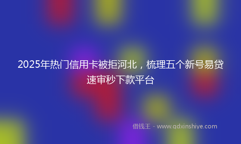2025年热门信用卡被拒河北，梳理五个新号易贷速审秒下款平台