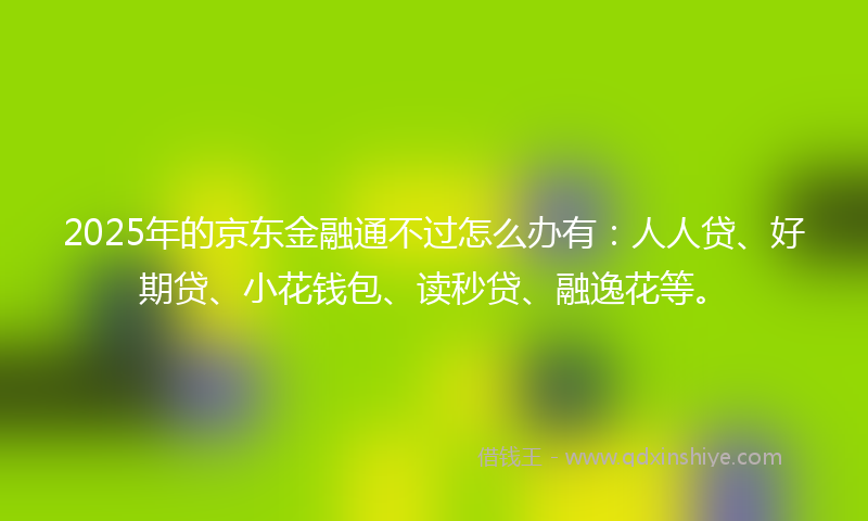 2025年的京东金融通不过怎么办有：人人贷、好期贷、小花钱包、读秒贷、融逸花等。