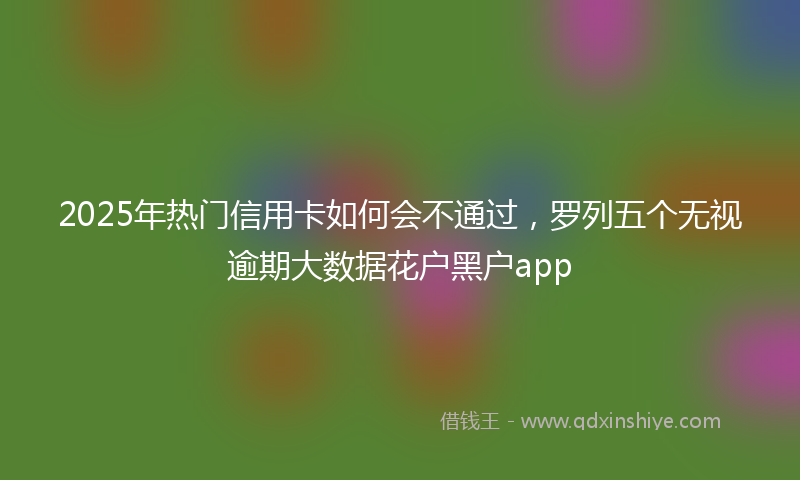 2025年热门信用卡如何会不通过，罗列五个无视逾期大数据花户黑户app