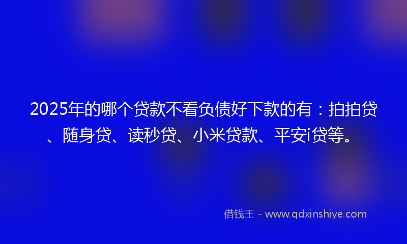 2025年的哪个贷款不看负债好下款的有：拍拍贷、随身贷、读秒贷、小米贷款、平安i贷等。