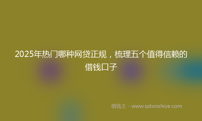 2025年热门哪种网贷正规，梳理五个值得信赖的借钱口子