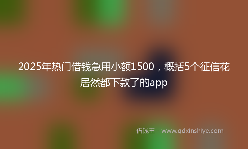 2025年热门借钱急用小额1500，概括5个征信花居然都下款了的app