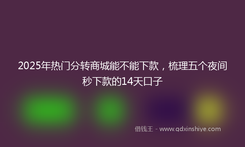 2025年热门分转商城能不能下款，梳理五个夜间秒下款的14天口子