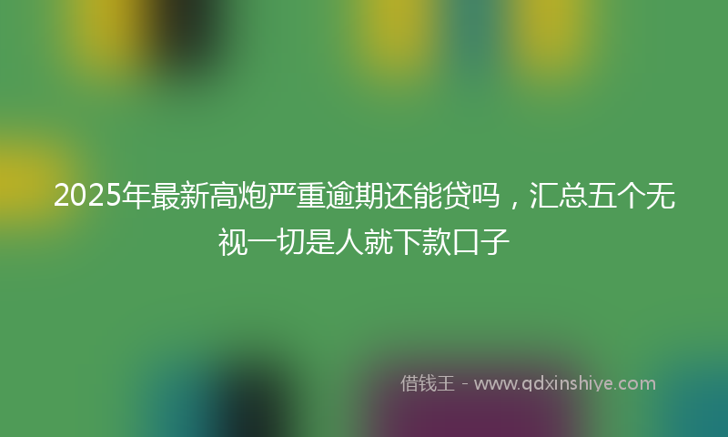 2025年最新高炮严重逾期还能贷吗，汇总五个无视一切是人就下款口子