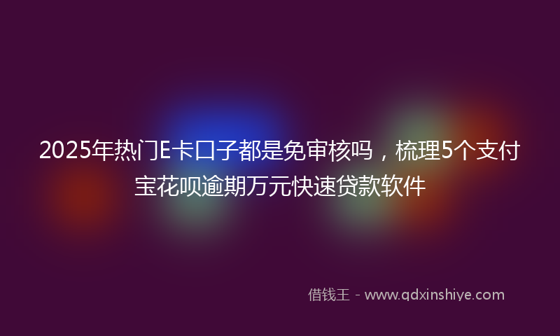 2025年热门E卡口子都是免审核吗，梳理5个支付宝花呗逾期万元快速贷款软件