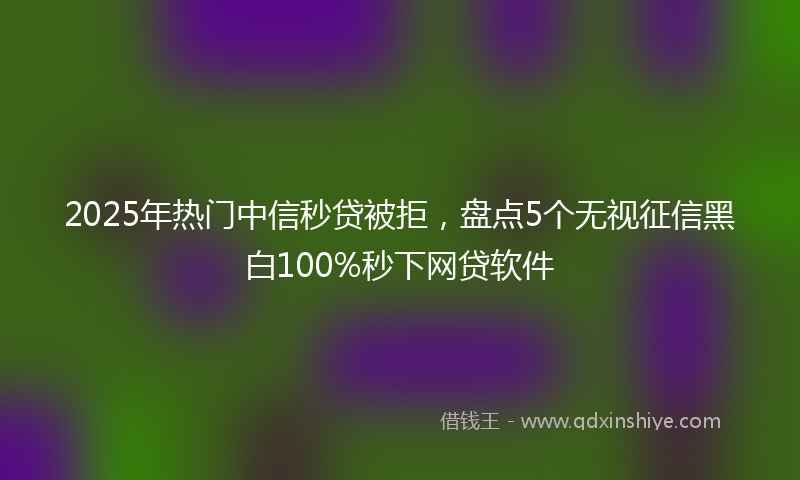 2025年热门中信秒贷被拒，盘点5个无视征信黑白100%秒下网贷软件