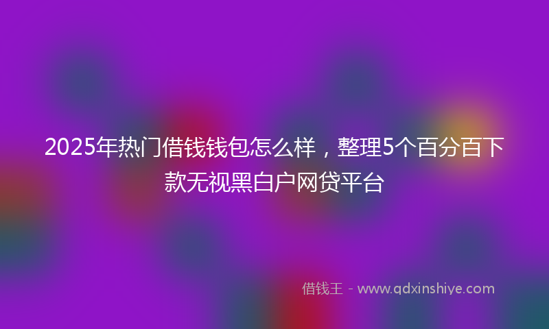 2025年热门借钱钱包怎么样，整理5个百分百下款无视黑白户网贷平台