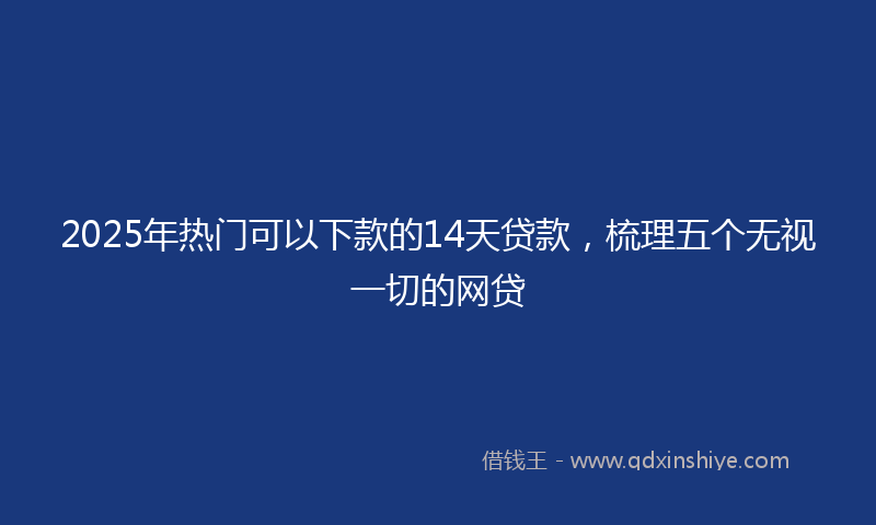 2025年热门可以下款的14天贷款，梳理五个无视一切的网贷