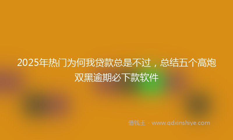 2025年热门为何我贷款总是不过，总结五个高炮双黑逾期必下款软件