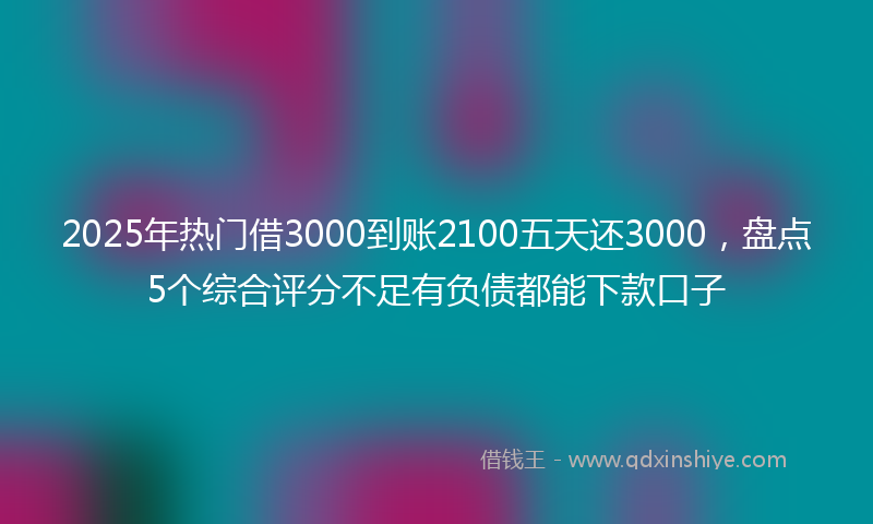2025年热门借3000到账2100五天还3000，盘点5个综合评分不足有负债都能下款口子