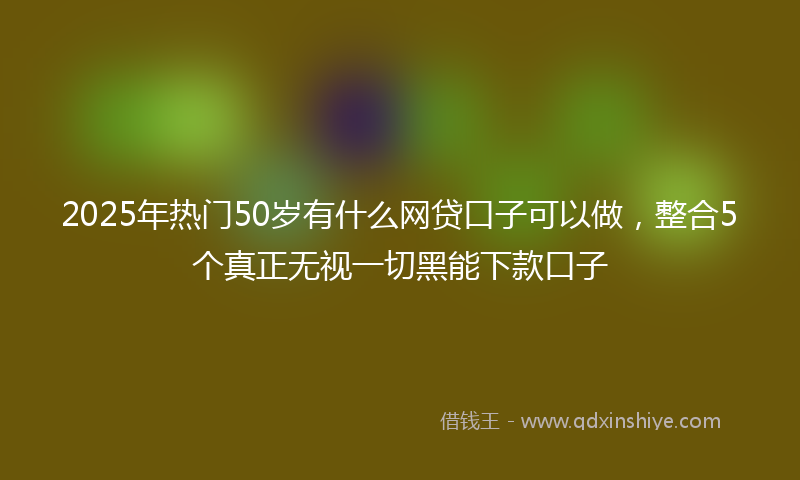 2025年热门50岁有什么网贷口子可以做，整合5个真正无视一切黑能下款口子