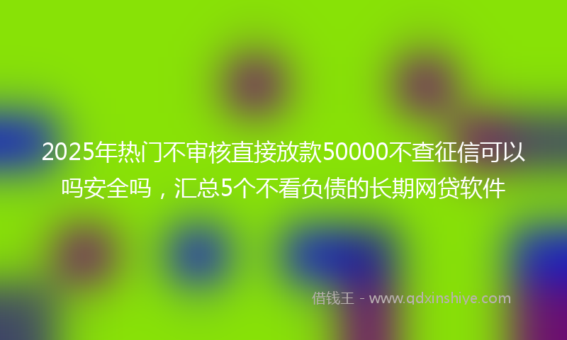 2025年热门不审核直接放款50000不查征信可以吗安全吗，汇总5个不看负债的长期网贷软件