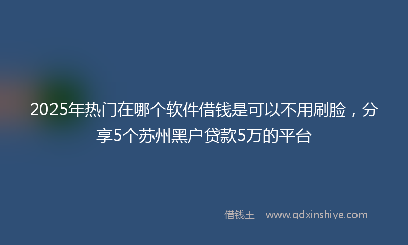 2025年热门在哪个软件借钱是可以不用刷脸，分享5个苏州黑户贷款5万的平台