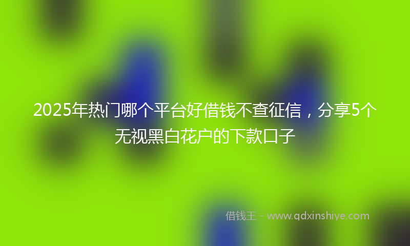 2025年热门哪个平台好借钱不查征信，分享5个无视黑白花户的下款口子