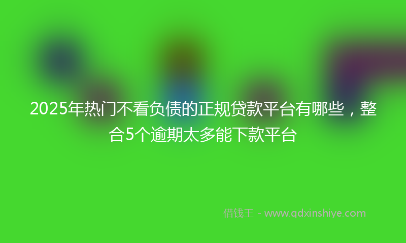 2025年热门不看负债的正规贷款平台有哪些，整合5个逾期太多能下款平台