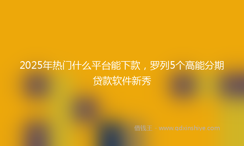 2025年热门什么平台能下款，罗列5个高能分期贷款软件新秀
