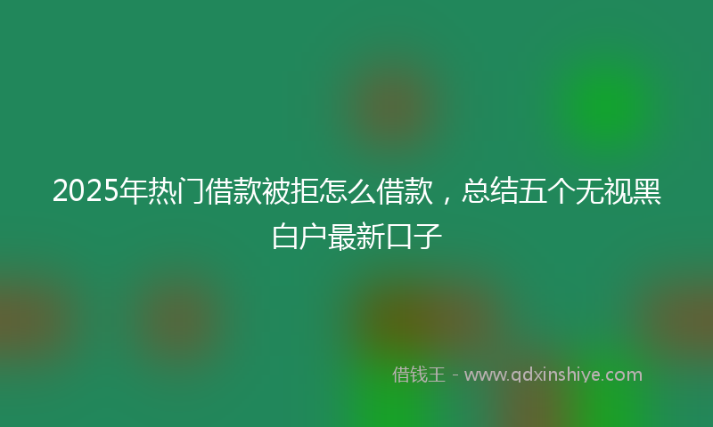 2025年热门借款被拒怎么借款，总结五个无视黑白户最新口子