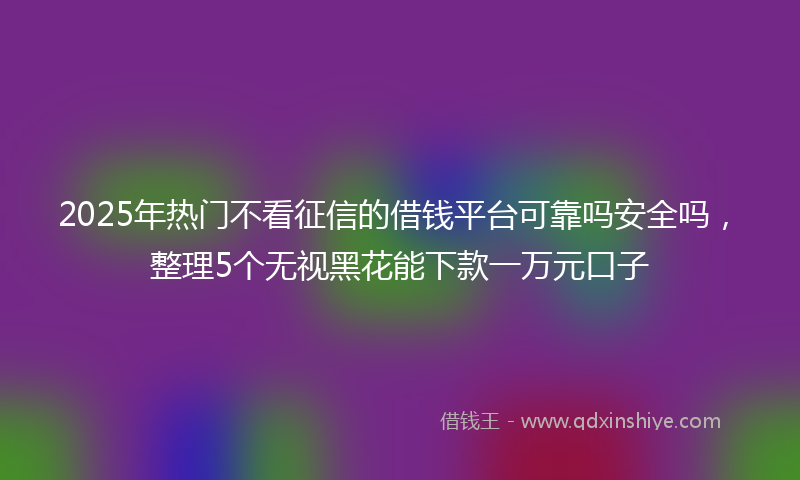 2025年热门不看征信的借钱平台可靠吗安全吗，整理5个无视黑花能下款一万元口子