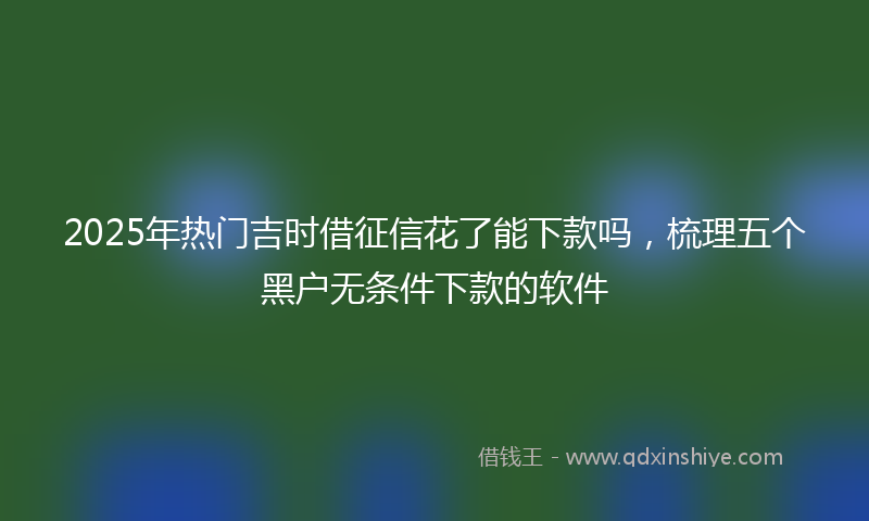 2025年热门吉时借征信花了能下款吗，梳理五个黑户无条件下款的软件