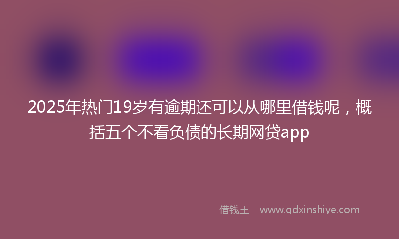 2025年热门19岁有逾期还可以从哪里借钱呢，概括五个不看负债的长期网贷app