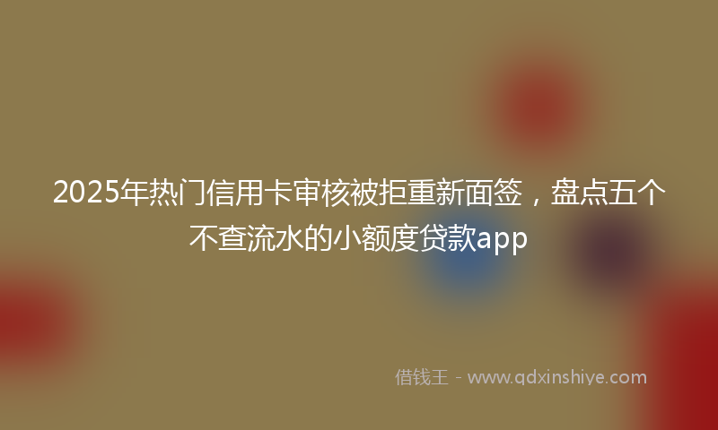 2025年热门信用卡审核被拒重新面签，盘点五个不查流水的小额度贷款app