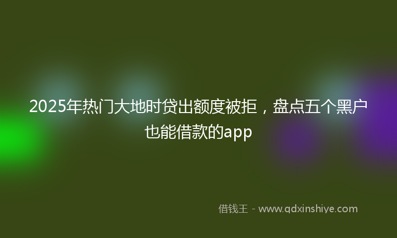 2025年热门大地时贷出额度被拒，盘点五个黑户也能借款的app