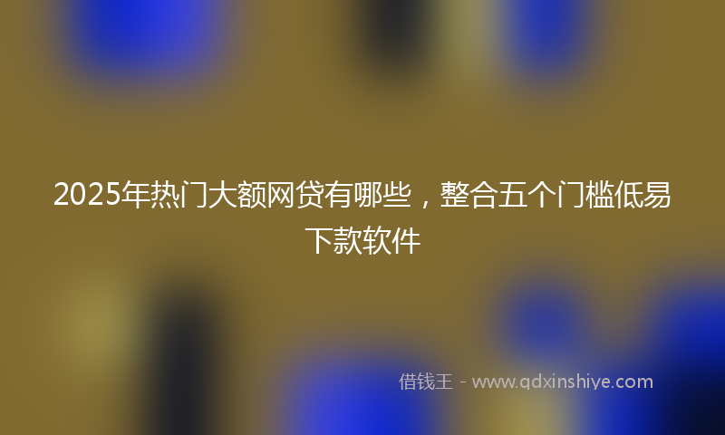 2025年热门大额网贷有哪些，整合五个门槛低易下款软件