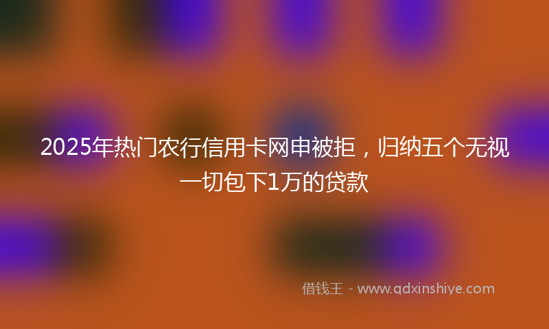 2025年热门农行信用卡网申被拒，归纳五个无视一切包下1万的贷款