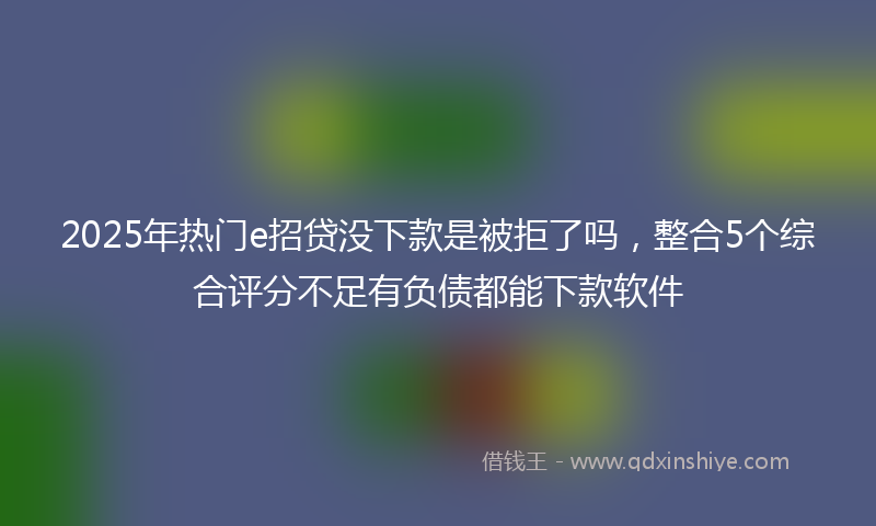 2025年热门e招贷没下款是被拒了吗，整合5个综合评分不足有负债都能下款软件