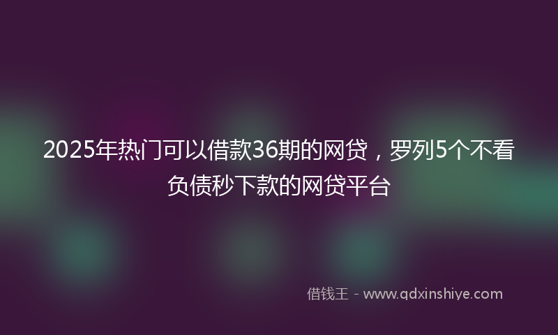 2025年热门可以借款36期的网贷，罗列5个不看负债秒下款的网贷平台