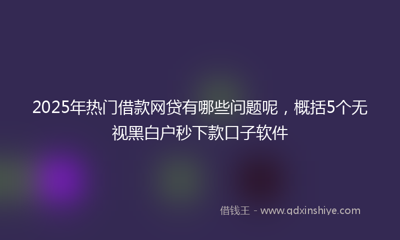 2025年热门借款网贷有哪些问题呢，概括5个无视黑白户秒下款口子软件