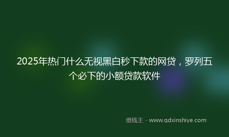 2025年热门什么无视黑白秒下款的网贷，罗列五个必下的小额贷款软件