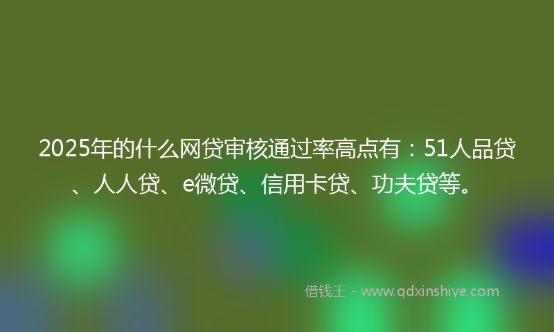 2025年的什么网贷审核通过率高点有：51人品贷、人人贷、e微贷、信用卡贷、功夫贷等。