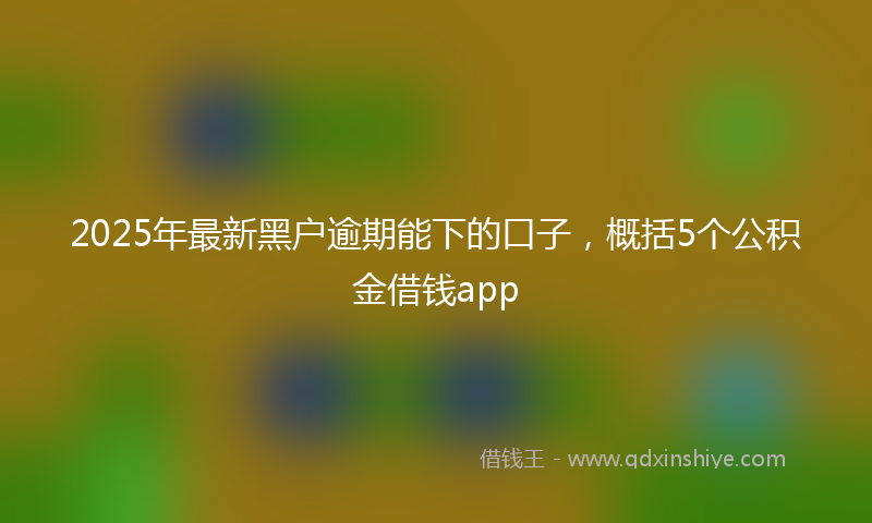 2025年最新黑户逾期能下的口子，概括5个公积金借钱app