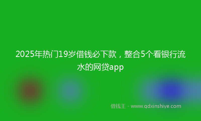 2025年热门19岁借钱必下款，整合5个看银行流水的网贷app