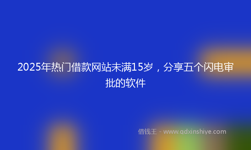 2025年热门借款网站未满15岁，分享五个闪电审批的软件