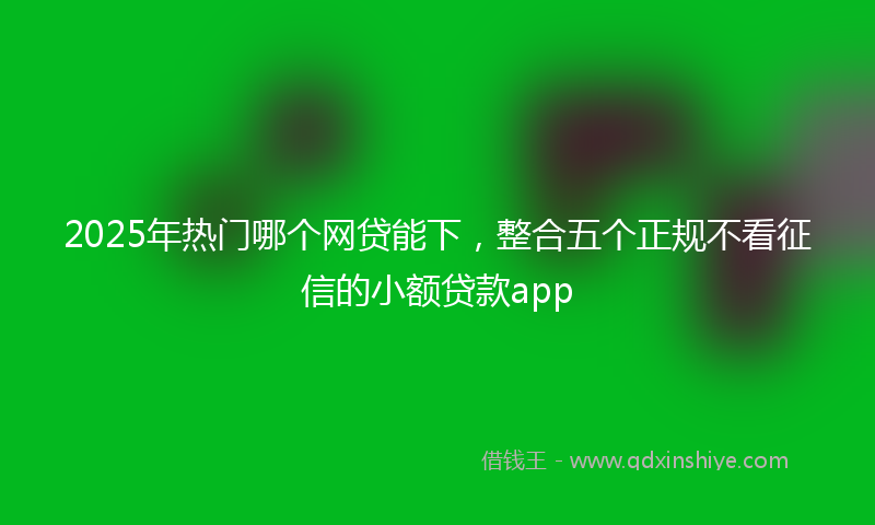 2025年热门哪个网贷能下，整合五个正规不看征信的小额贷款app