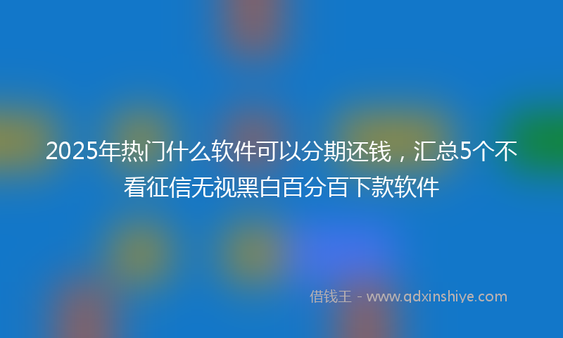 2025年热门什么软件可以分期还钱，汇总5个不看征信无视黑白百分百下款软件