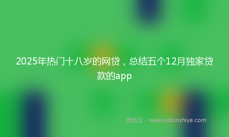 2025年热门十八岁的网贷，总结五个12月独家贷款的app