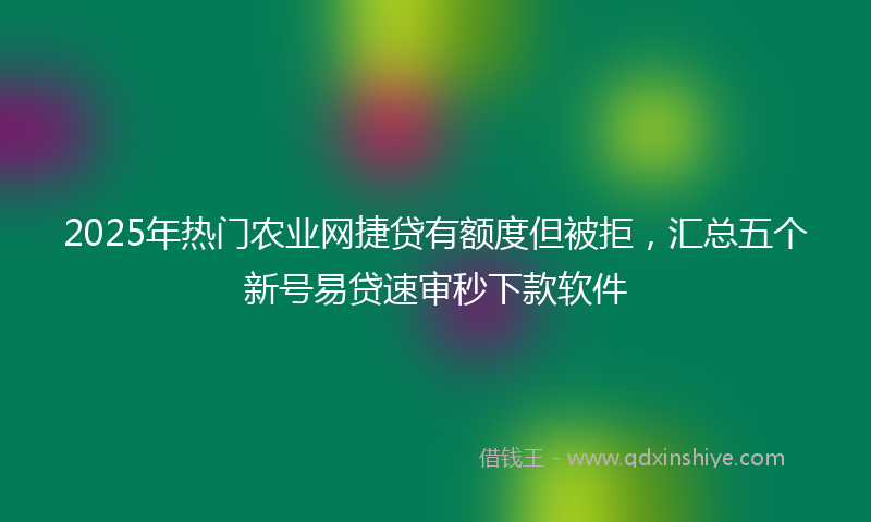 2025年热门农业网捷贷有额度但被拒，汇总五个新号易贷速审秒下款软件