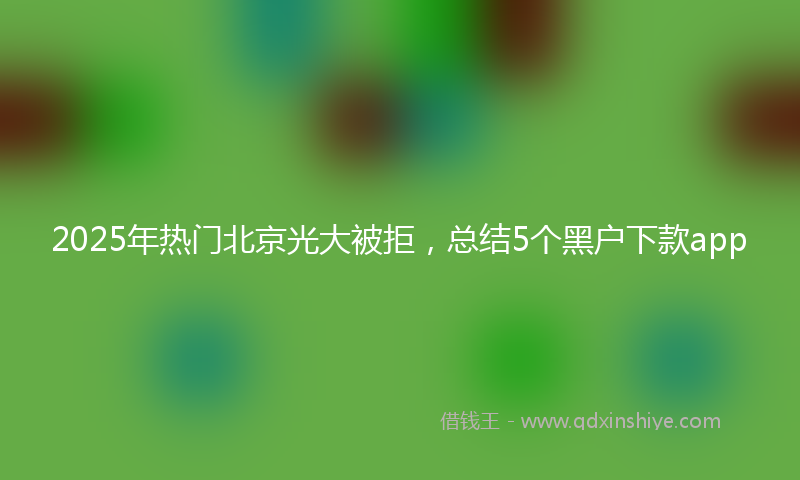 2025年热门北京光大被拒，总结5个黑户下款app